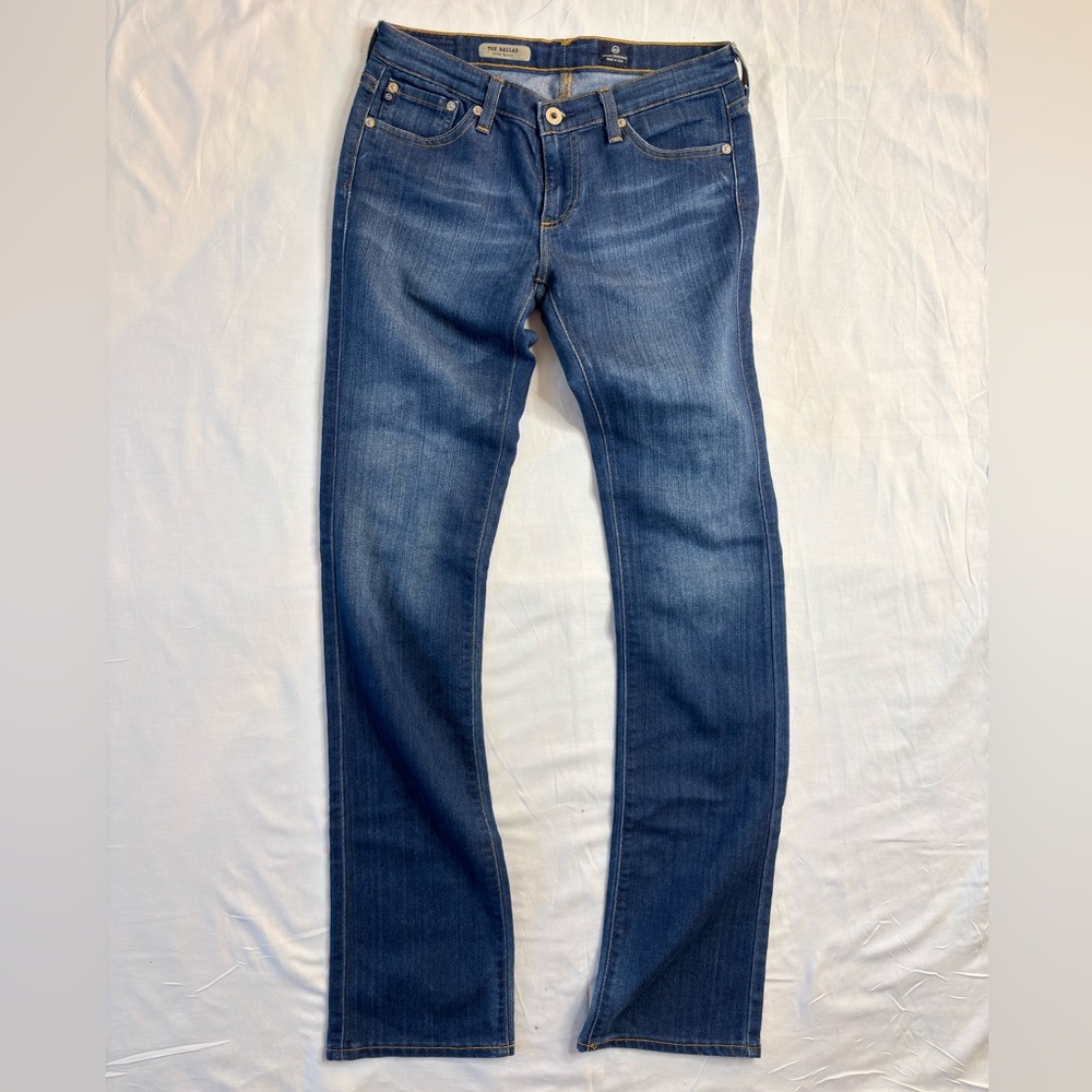 AG Adriano Goldschmied Dark Blue Straight Leg Jeans